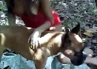 Dirty slut is adoring bestiality sex