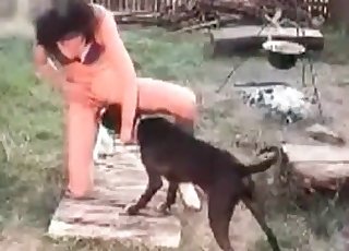 Dirty sex with an animal cock