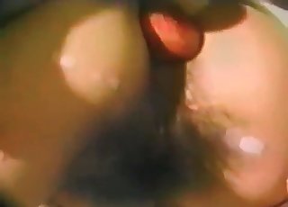 Horny puppy licking that pussy